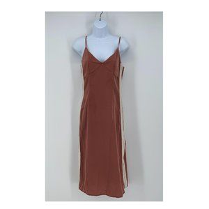 Sale! Wild Honey NWT Women's Ginger Satin Side Stripe Midi   Sm Side Slit